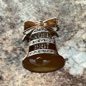 Vintage 1987 Brass Noel Bell Christmas Ornament Readers Digest